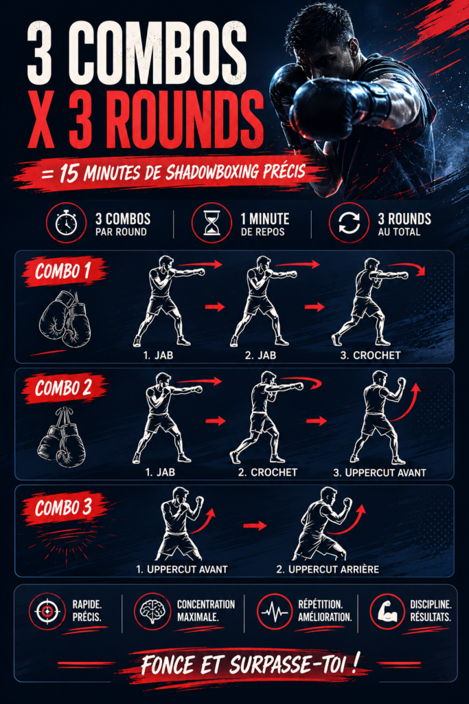 Femme pratiquant le shadowboxing avec des gants dans un espace d'entraînement lumineux.