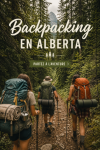 Un groupe de backpackers explorant les montagnes de l'Alberta, sac à dos à l'épaule.