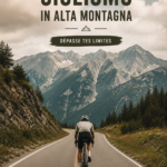 Cycliste pédalant sur un sentier montagneux avec vue panoramique