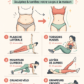 Femme s'entraînant à la maison avec des exercices de tonification