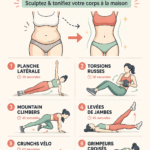 Femme s'entraînant à la maison avec des exercices de tonification
