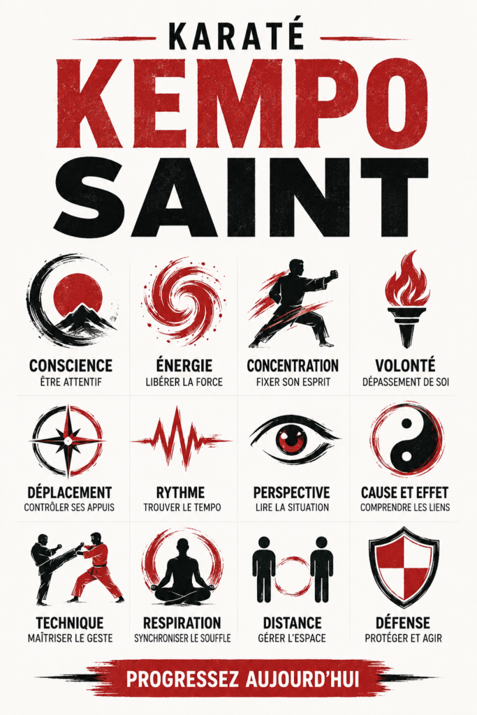 Femme pratiquant le Karaté Kempo dans un dojo à Saint-Mathieu