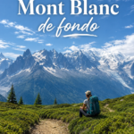 Vue sur le Mont Blanc avec des paysages alpins majestueux en arrière-plan.