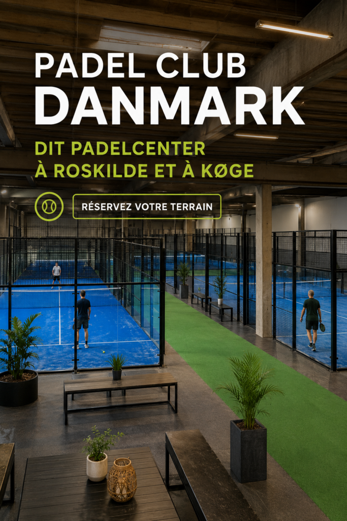 Joueur de padel en action sur un terrain à Roskilde