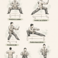 Un instructeur de Kung-fu montrant les positions de base dans un dojo.