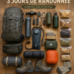 Femme souriante préparant son sac à dos pour une randonnée de trois jours dans la nature