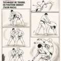 Femme pratiquant le Tati-Waza en Ju-Jitsu, illustrant des techniques debout.