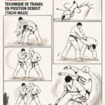 Femme pratiquant le Tati-Waza en Ju-Jitsu, illustrant des techniques debout.