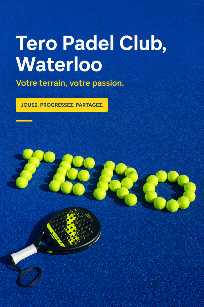 Vue extérieure du Tero Padel Club à Waterloo, un lieu idéal pour le padel