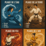 Une femme s'entraîne dans un dojo, pratiquant un art martial avec concentration.