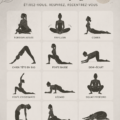 Femme pratiquant le yoga dans son salon, représentant le bien-être et la sérénité.