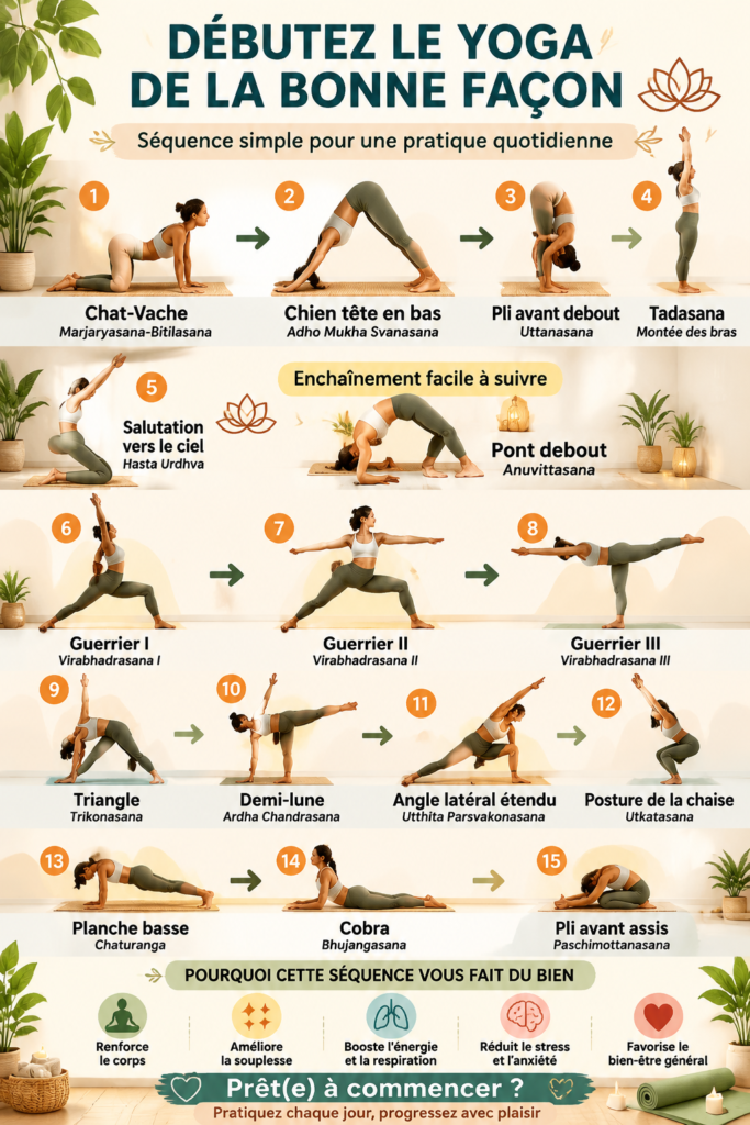 Femme pratiquant le yoga dans un parc, illustrant les bienfaits du yoga pour débutants