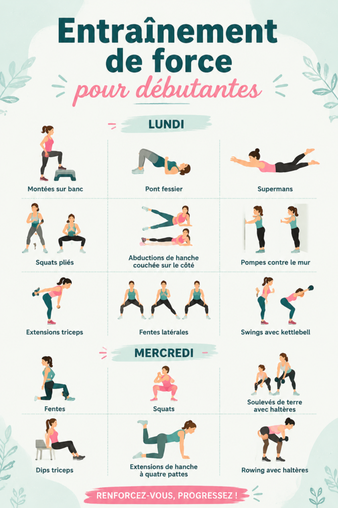 Femme pratiquant des exercices de musculation avec des haltères.