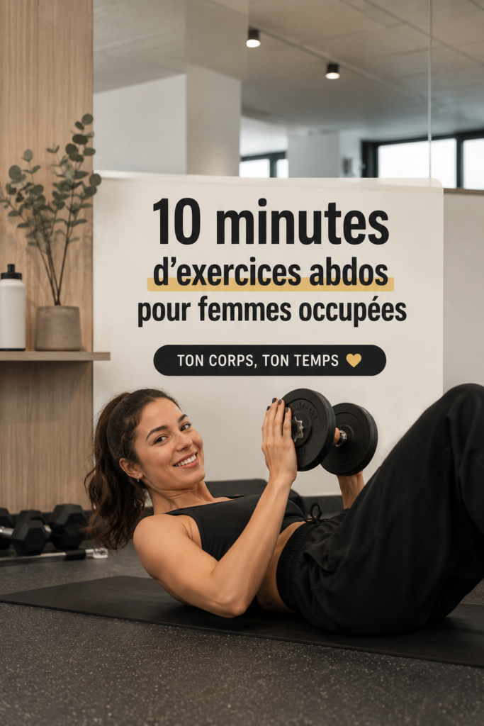 femme faisant un entraînement abdos rapide de 10 minutes