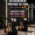 Femme en pleine séance d'entraînement abdos à la maison, se concentrant sur la posture.