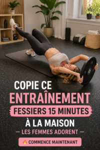 Femme s'entraînant à la maison, exécutant des mouvements pour tonifier ses fessiers