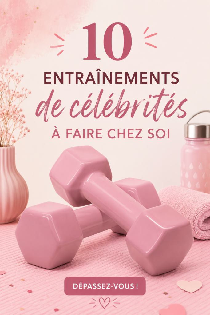 Un collage d'entraînements de célébrités à faire chez soi