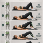 Femme effectuant un exercice quotidien de renforcement musculaire à domicile.