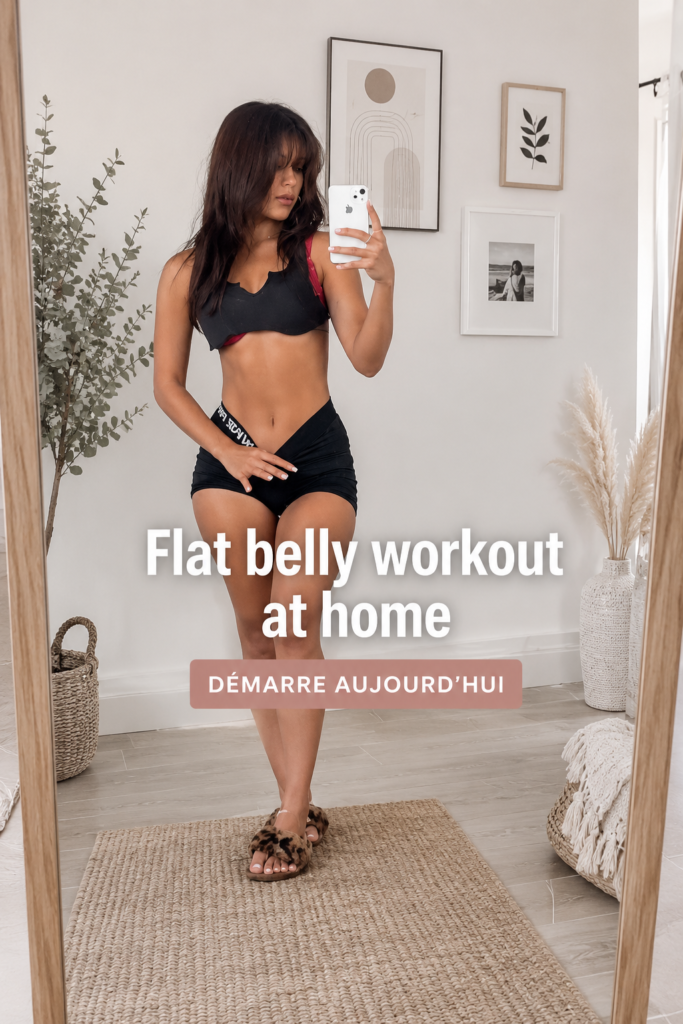 Femme faisant des exercices au sol pour un ventre plat à la maison