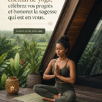 Femme faisant du yoga dans un cadre naturel, illustrant la pratique et l'harmonie intérieure.