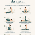 Femme pratiquant des étirements matinal dans un espace tranquille
