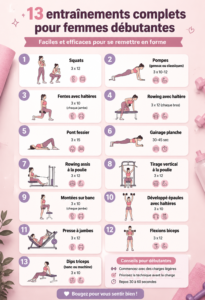 Femme pratiquant un entraînement complet dans un cadre serein, illustrant un exercice accessible et agréable pour toutes les femmes.