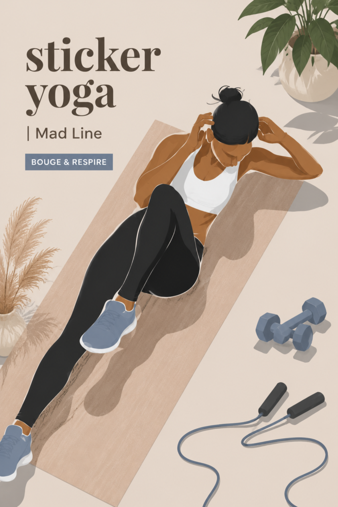 Sticker de yoga illustratif pour une décoration zen dans un intérieur