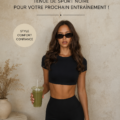 Femme portant une tenue de sport noire élégante pour le gym