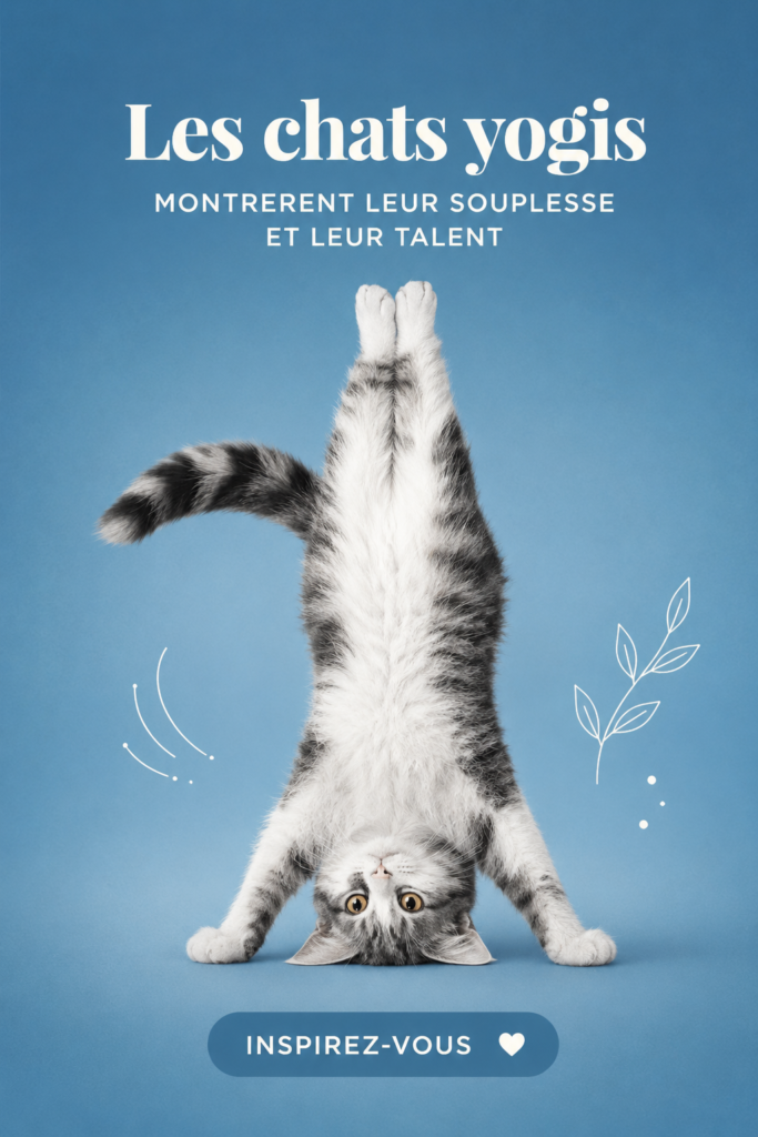 Un chat pratiquant le yoga avec souplesse dans un environnement lumineux