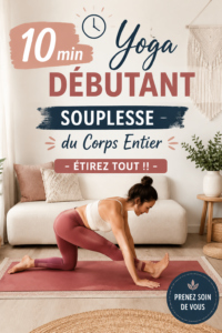 Femme pratiquant le yoga sur un tapis, assouplissant son corps en pleine détente