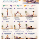 Femme pratiquant le yoga dans un salon, posture de relaxation