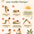 Femme pratiquant le yoga matinal dans un cadre apaisant.