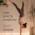 Femme pratiquant le yoga sur un tapis, illustration de flexibilité corporelle