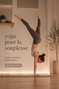 Femme pratiquant le yoga sur un tapis, illustration de flexibilité corporelle