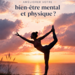 Femme pratiquant le yoga dans un parc pour sa santé mentale et physique