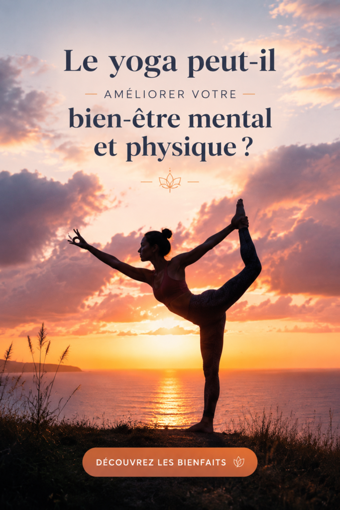 Femme pratiquant le yoga dans un parc pour sa santé mentale et physique