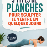 Femme faisant une planche pour sculpter son ventre