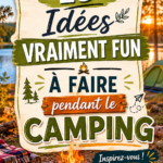 Une famille profitant d'activités ludiques autour de leur tente en camping.