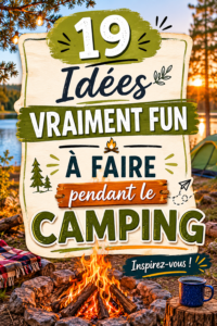 Une famille profitant d'activités ludiques autour de leur tente en camping.