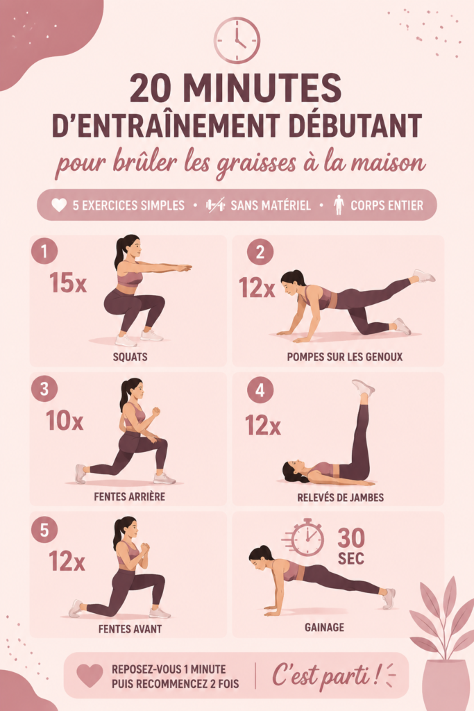Femme faisant un entraînement à domicile, sans équipement