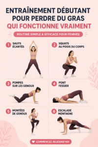 Femme réalisant des exercices de fitness débutant à la maison