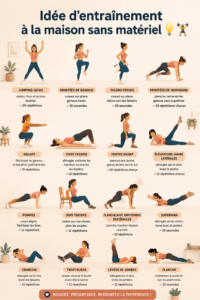 Femme faisant des exercices à la maison sans équipement