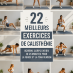 Une femme effectuant un exercice de calisthénie en extérieur, souriante et en pleine action.