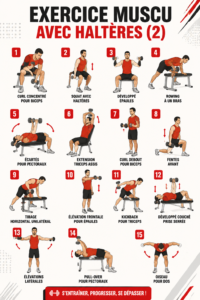 Femme utilisant des haltères pour un exercice de musculation