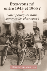 Portrait d'une femme souriante de la génération 1945-1965 partageant ses souvenirs.