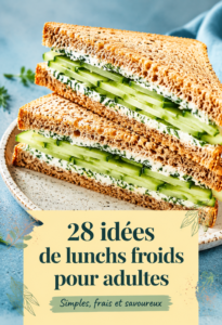 Déjeuner froid composé de salades fraîches et de fruits colorés.