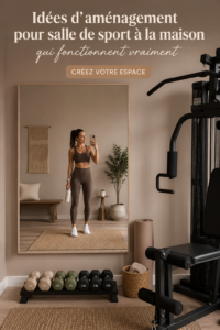 Une pièce aménagée en home gym avec des équipements de fitness