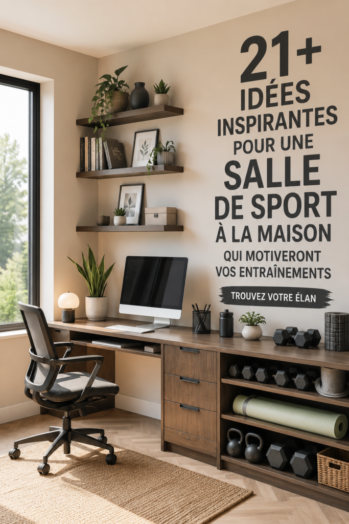 Une salle de sport à domicile avec des équipements modernes et des décorations accueillantes