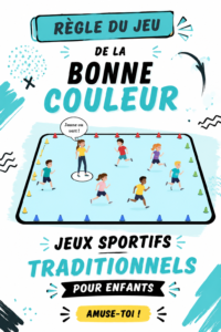 Des enfants jouant au jeu de la bonne couleur dans un parc.