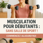 Femme s'entraînant à la maison avec des exercices de musculation adaptés aux débutants